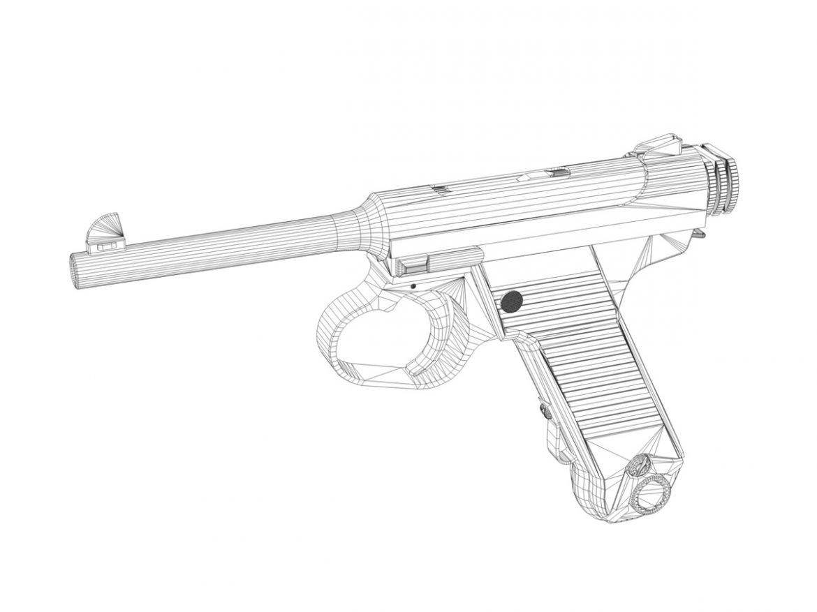 nambu pistol type 14 3d model 3ds fbx c4d lwo obj 195159