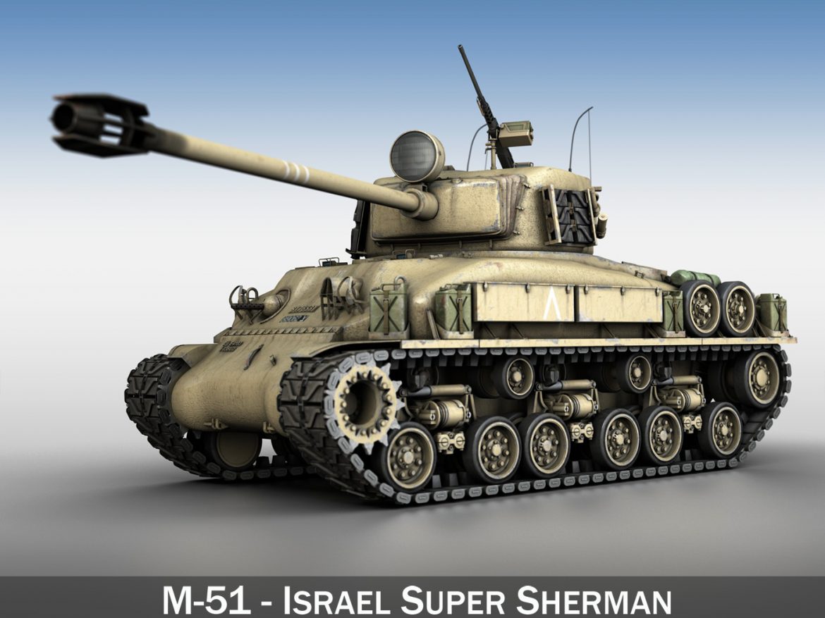 m51 israel super sherman – 21 3d model 3ds c4d lwo obj 196821