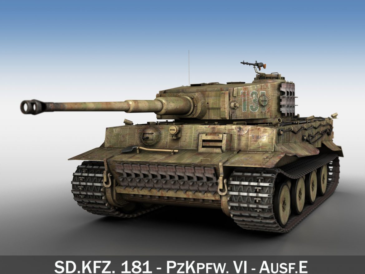 panzer vi – tiger – 131 – mid production 3d model 3ds c4d lwo obj 196883