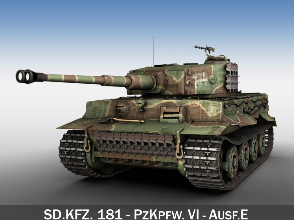 panzer vi – tiger – 134 – late production 3d model 3ds fbx c4d lwo obj 196913