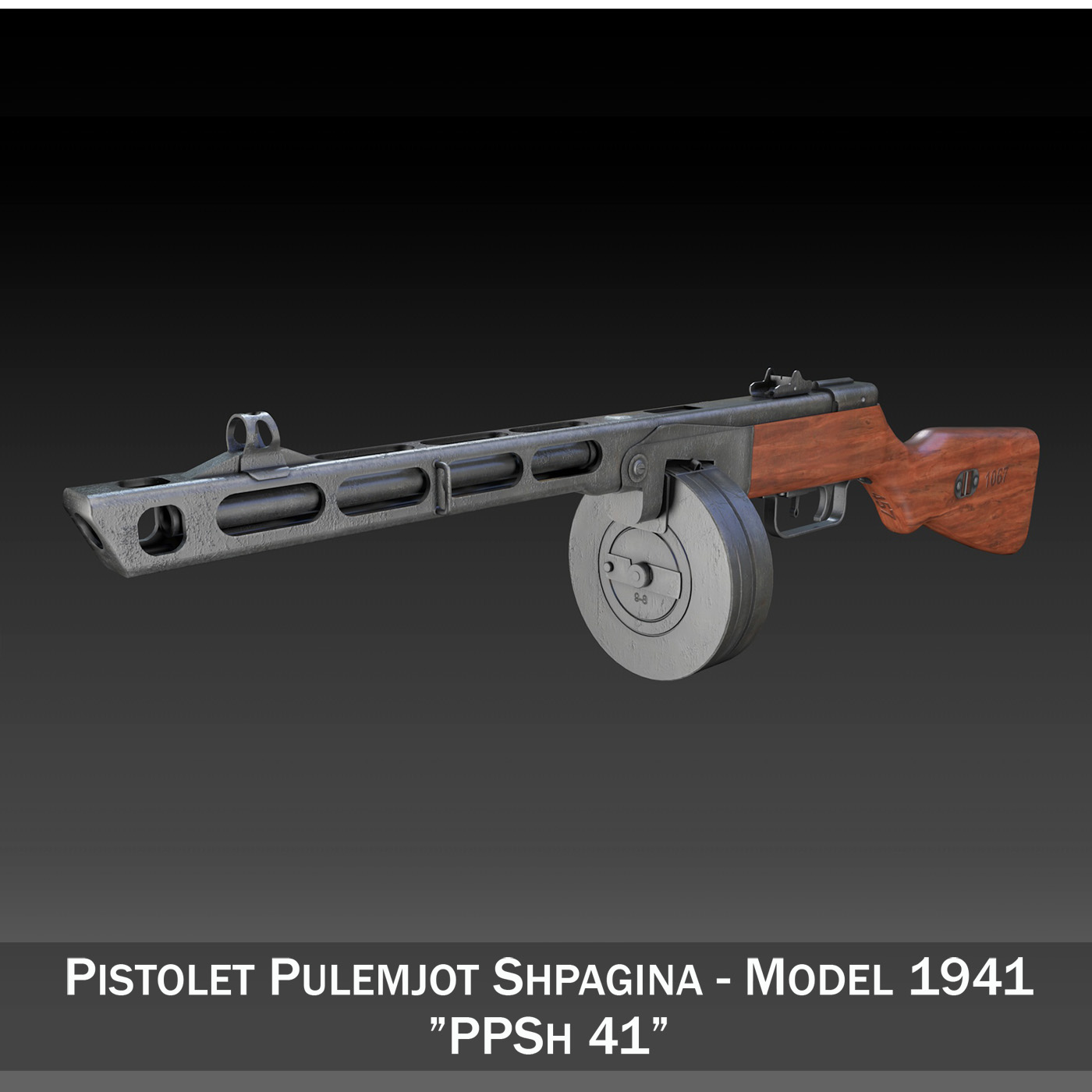 ppsh-41 – soviet submachine gun 3d model 3ds fbx c4d lwo obj 196950