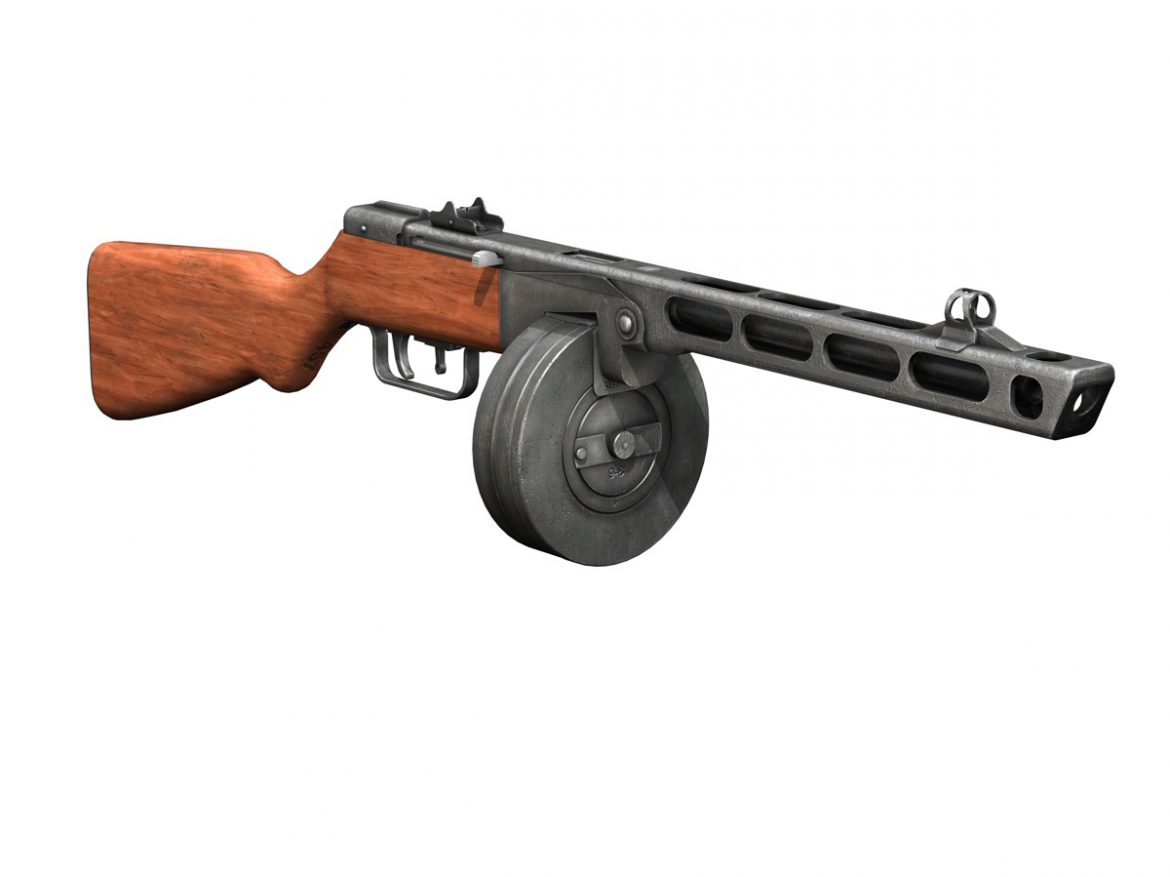 ppsh-41 – soviet submachine gun 3d model 3ds fbx c4d lwo obj 196952