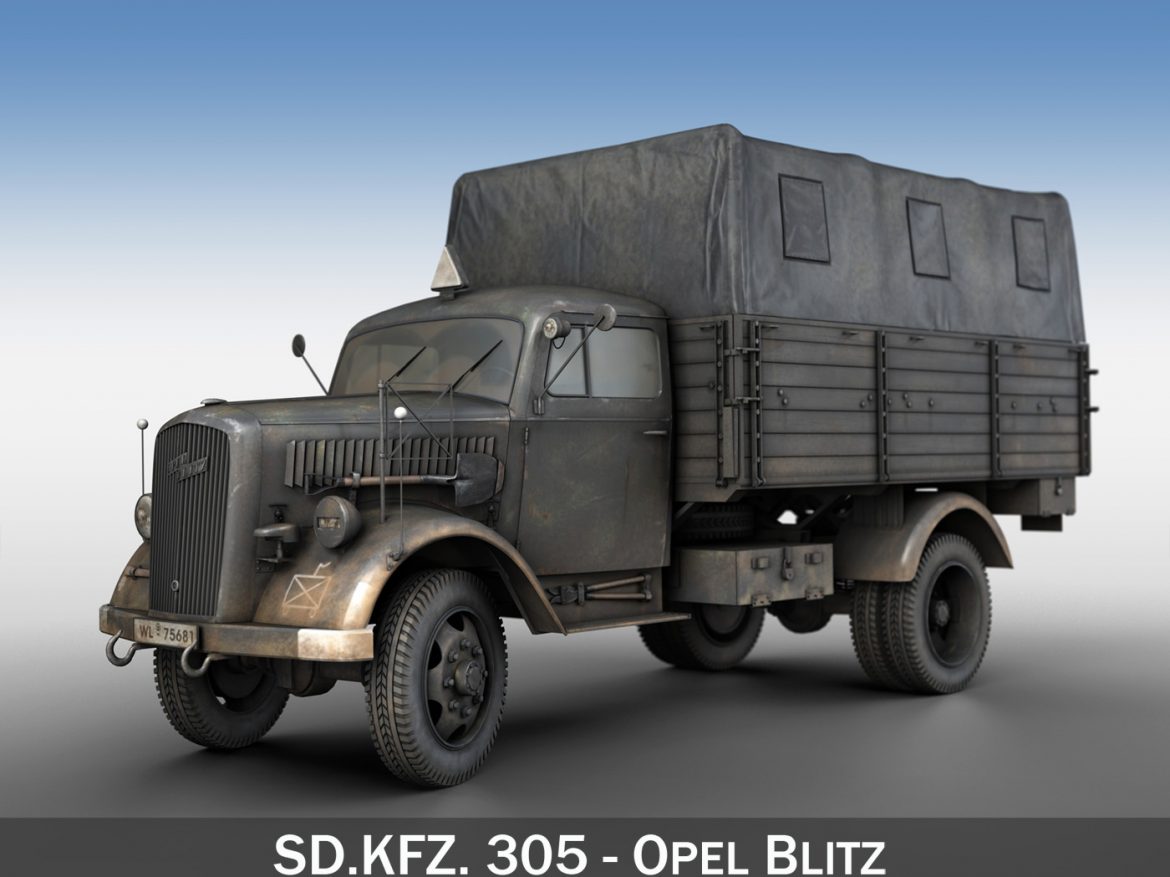 opel blitz – 3t cargo truck – 17 pzdiv 3d model 3ds fbx c4d lwo obj 197196