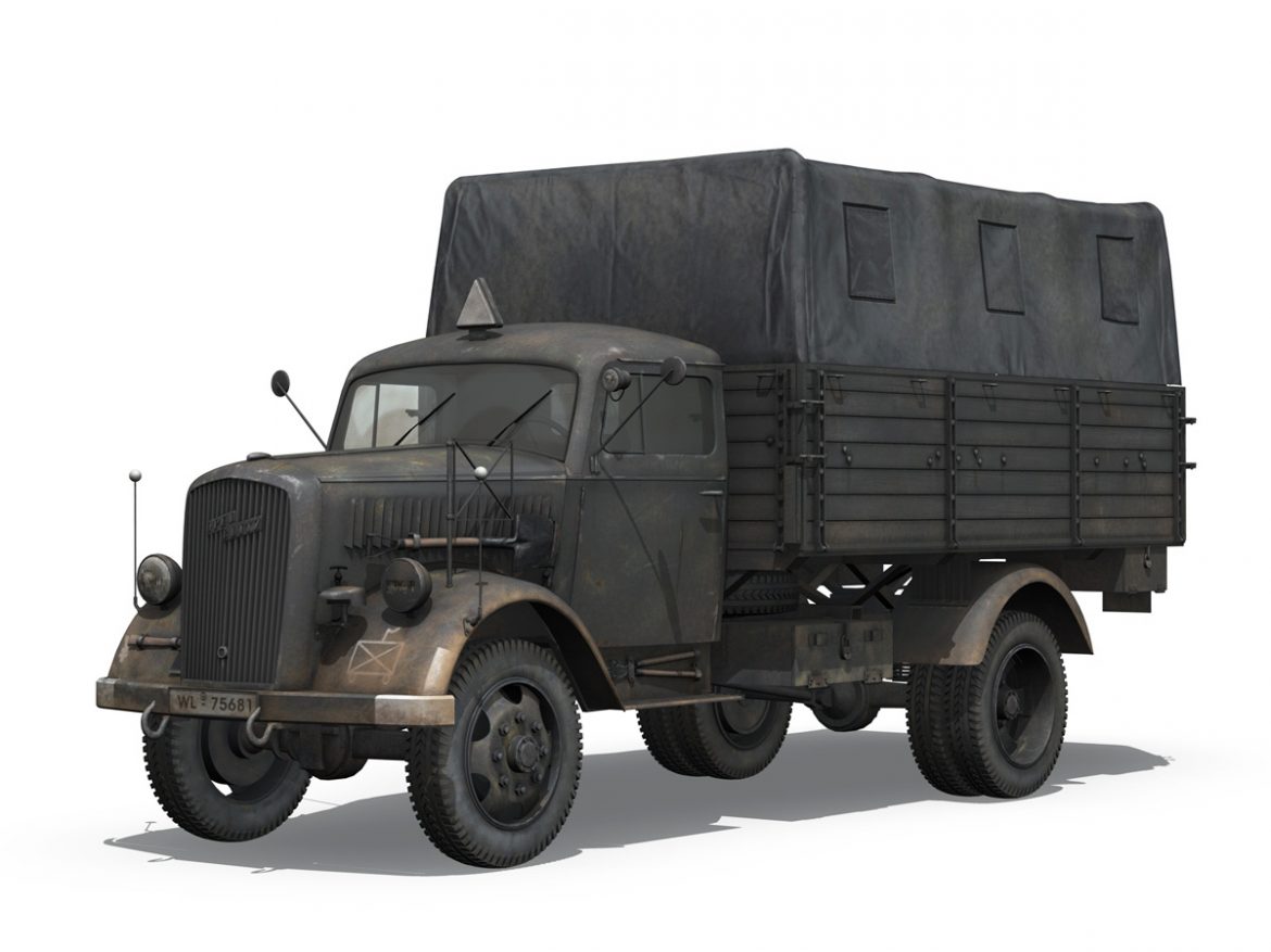 opel blitz – 3t cargo truck – 17 pzdiv 3d model 3ds fbx c4d lwo obj 197197