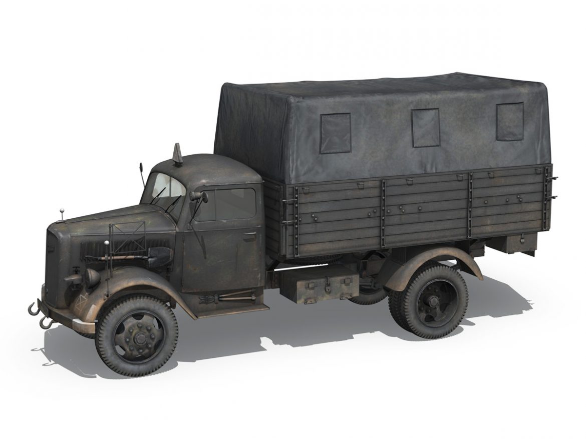 opel blitz – 3t cargo truck – 17 pzdiv 3d model 3ds fbx c4d lwo obj 197198