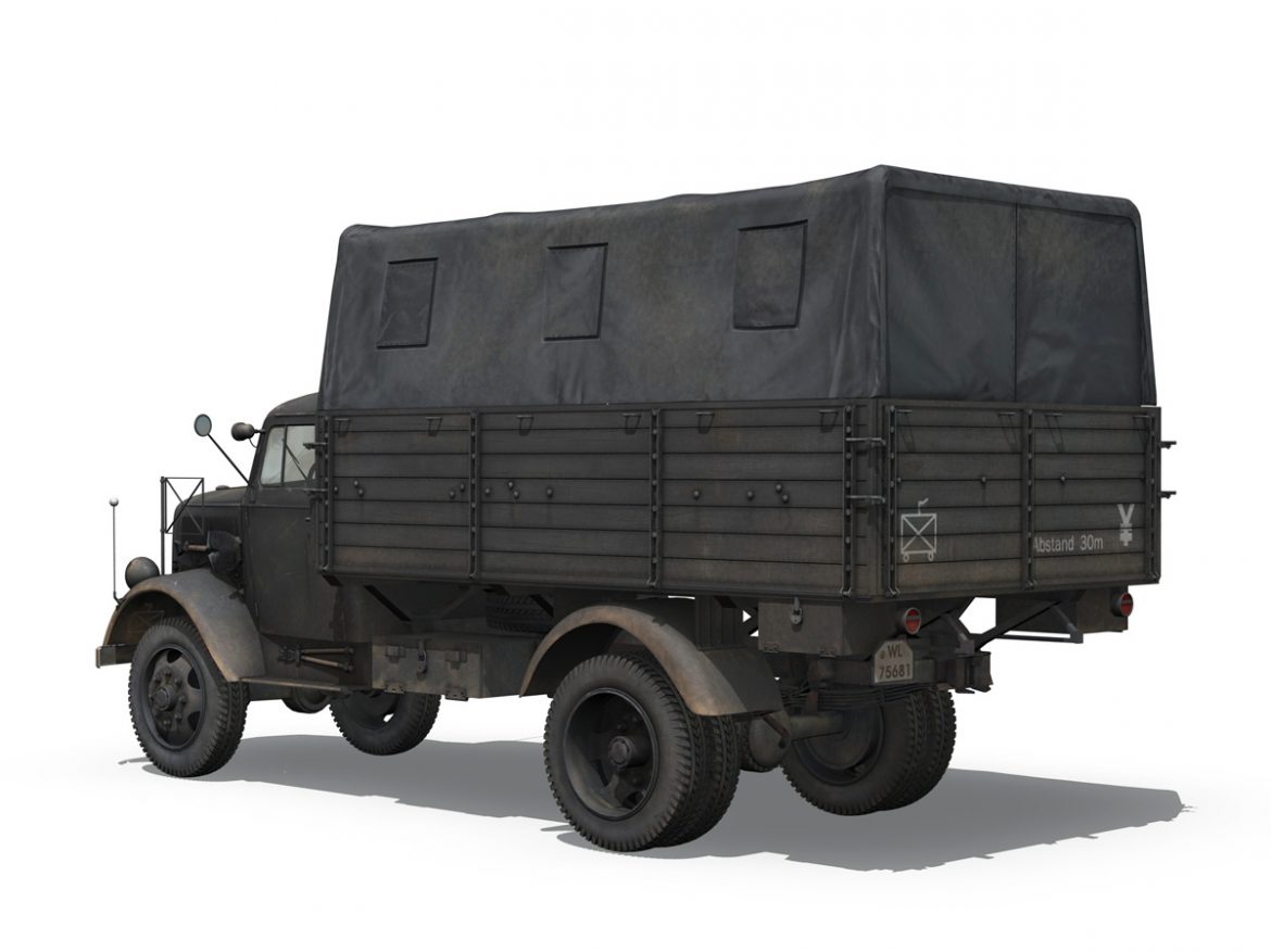opel blitz – 3t cargo truck – 17 pzdiv 3d model 3ds fbx c4d lwo obj 197199