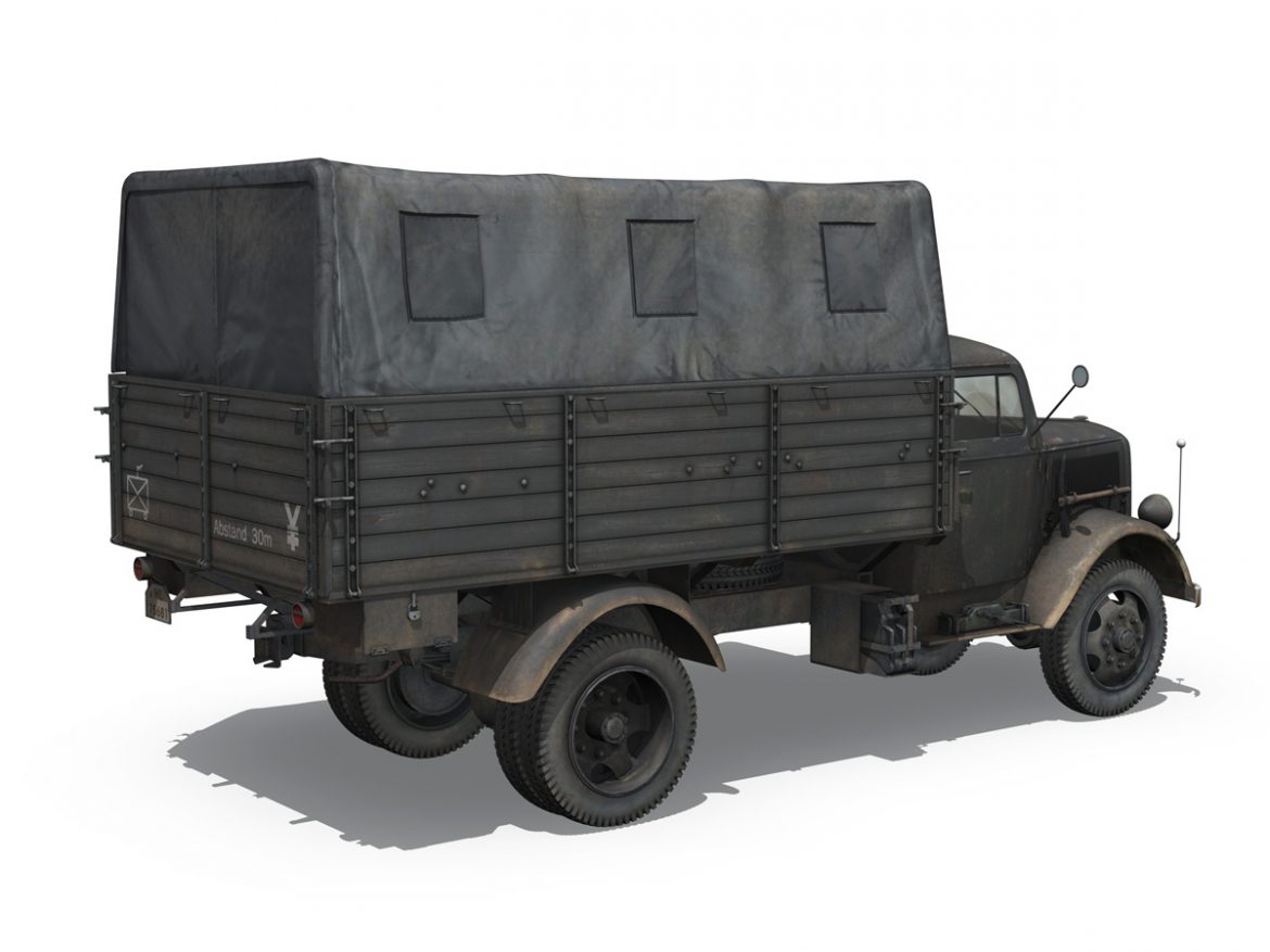 opel blitz – 3t cargo truck – 17 pzdiv 3d model 3ds fbx c4d lwo obj 197200