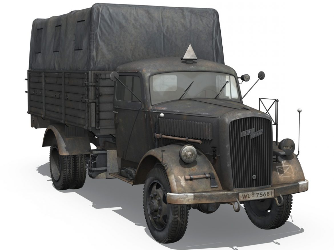 opel blitz – 3t cargo truck – 17 pzdiv 3d model 3ds fbx c4d lwo obj 197202