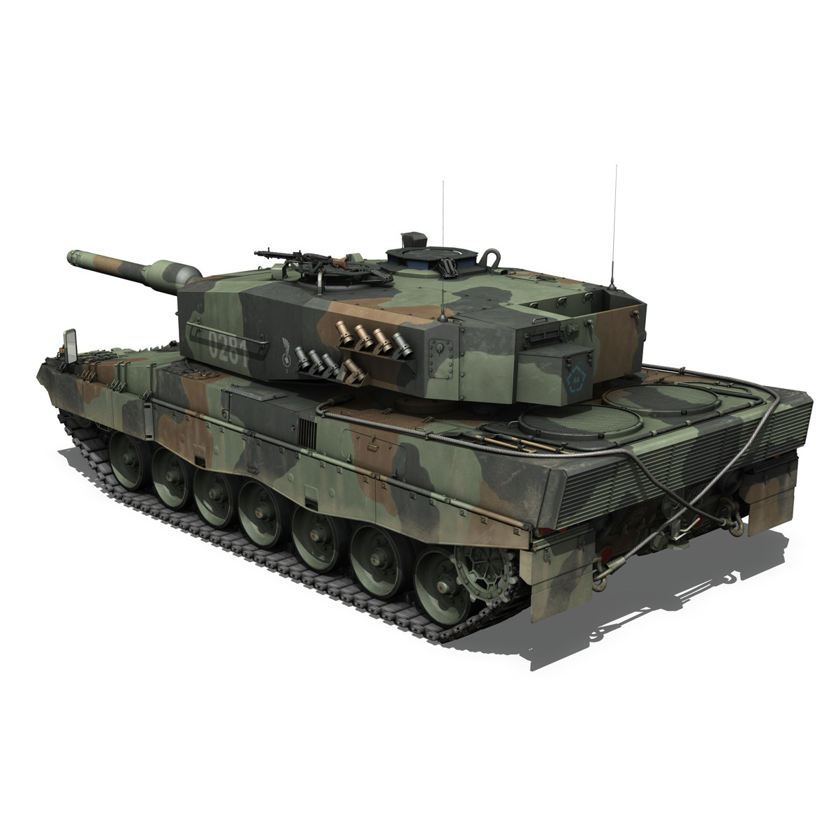 Leopard 2A4 MBT Polish Army 3D Model FlatPyramid