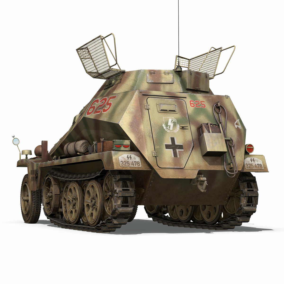 SD.KFZ 250 9 – Half-track Armored Vehicle 3D Model (3ds fbx c4d lwo obj)