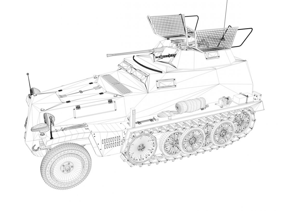 sd.kfz 250 9 – half-track armored vehicle 3d model 3ds fbx c4d lwo obj 198222