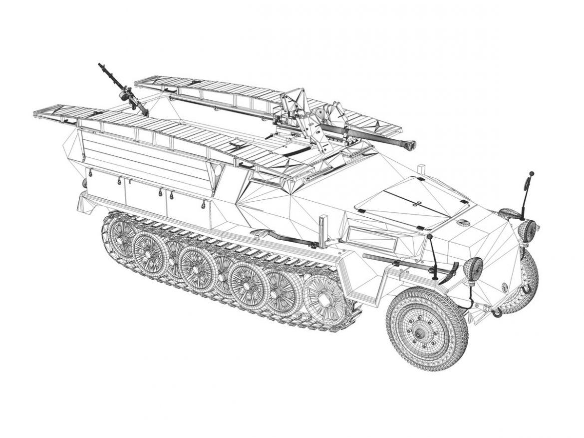 sd.kfz 251/7 ausf.c – assault engineer vehicle 3d model 3ds fbx c4d lwo obj 201236