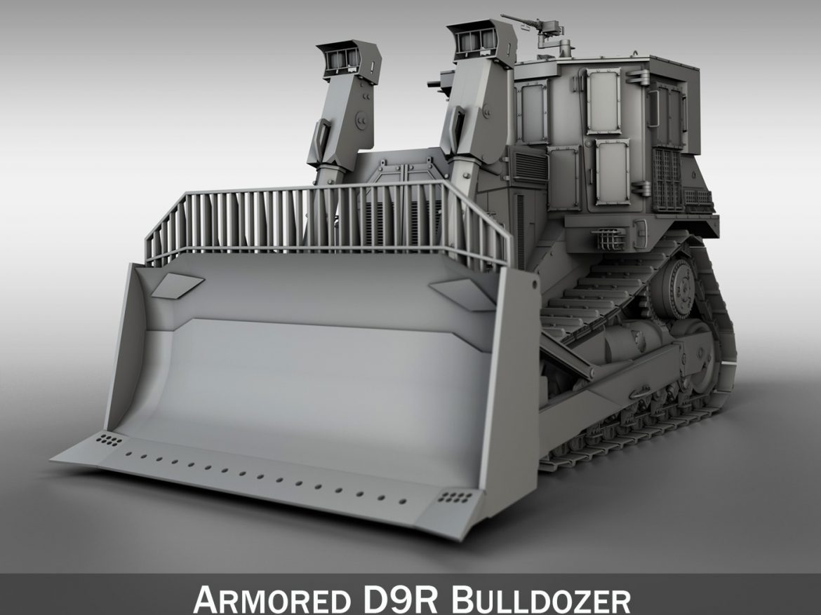 armored cat d9r bulldozer 3d model 3ds fbx c4d lwo obj 201401