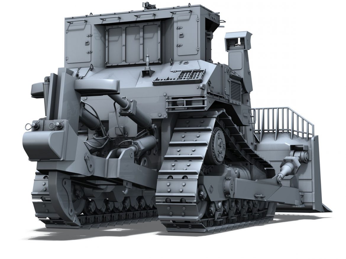 armored cat d9r bulldozer 3d model 3ds fbx c4d lwo obj 201403