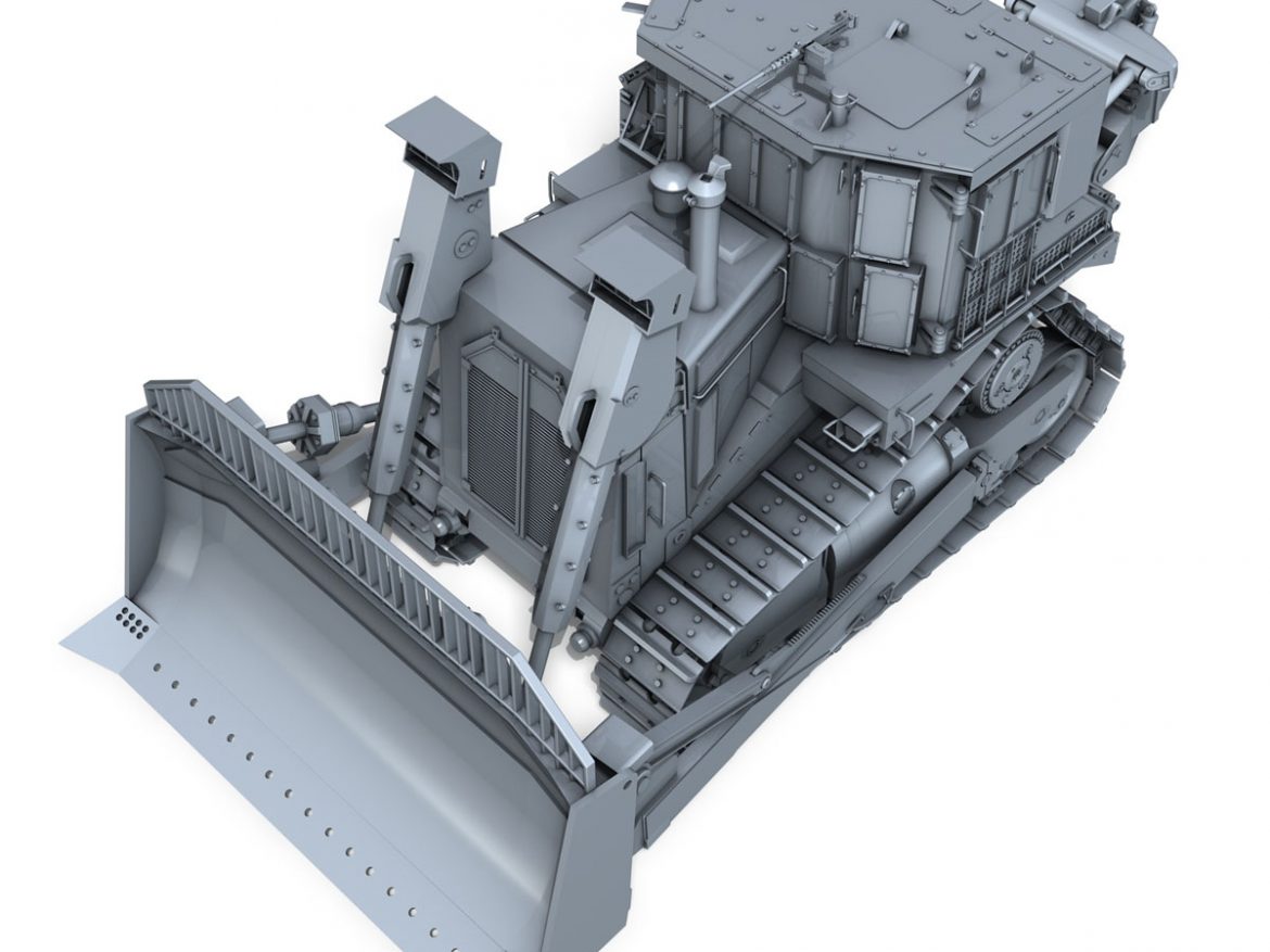 armored cat d9r bulldozer 3d model 3ds fbx c4d lwo obj 201404