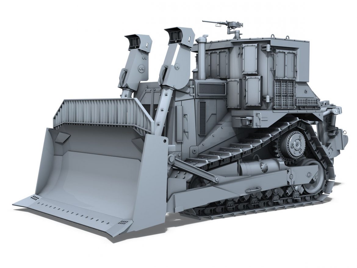 armored cat d9r bulldozer 3d model 3ds fbx c4d lwo obj 201405