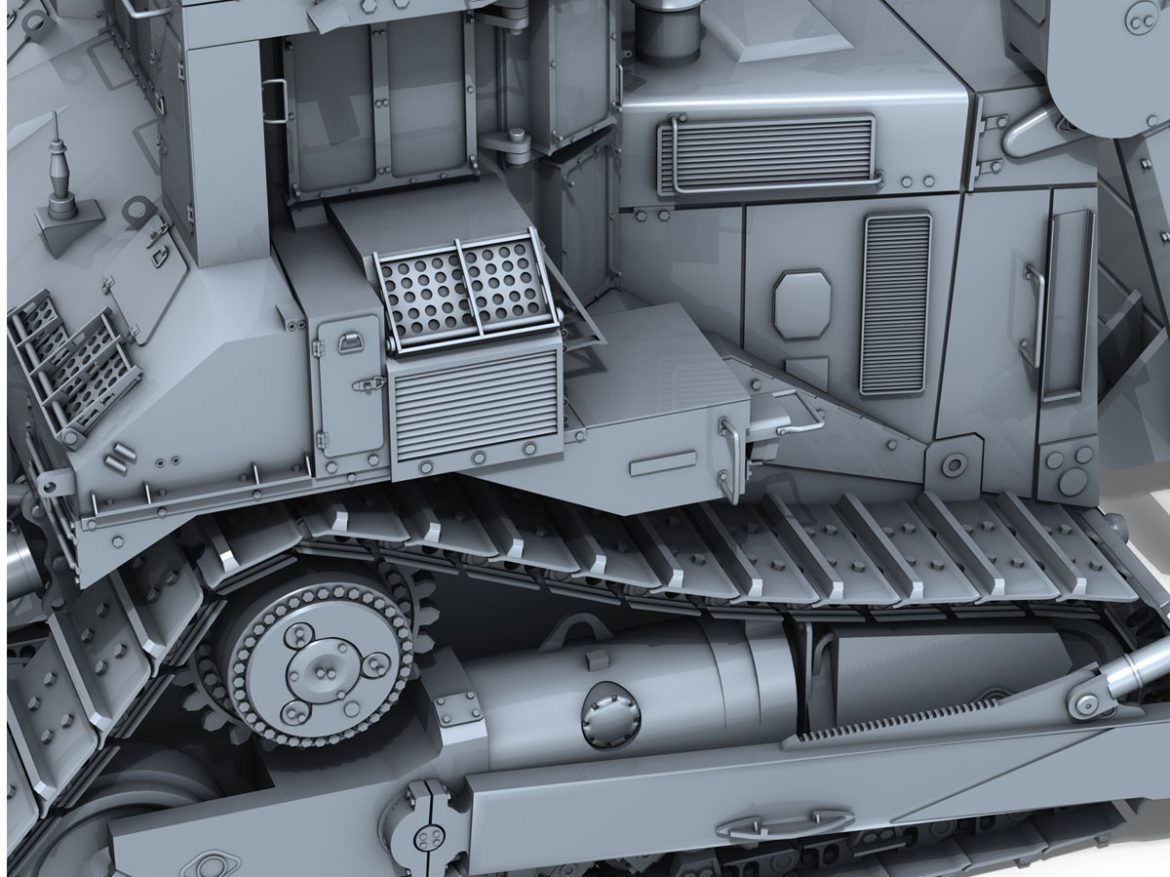 armored cat d9r bulldozer 3d model 3ds fbx c4d lwo obj 201406