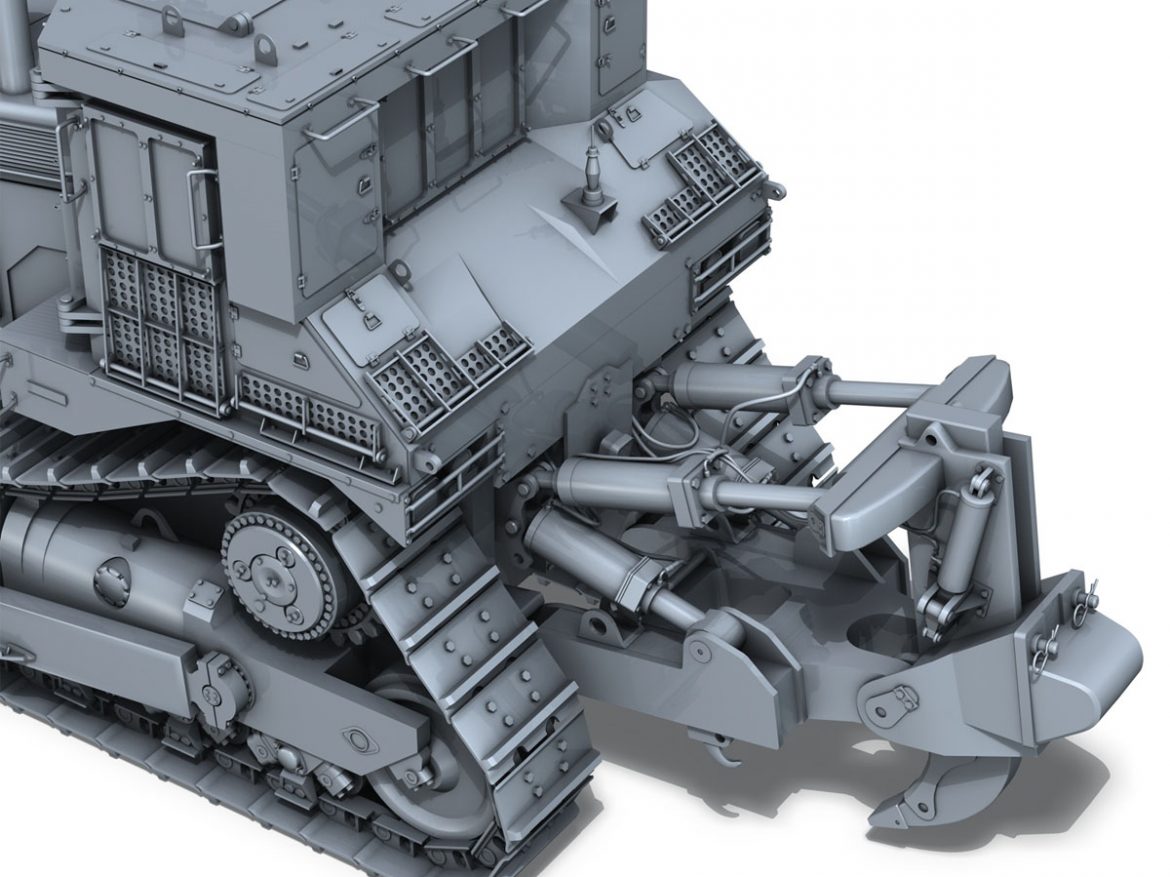 armored cat d9r bulldozer 3d model 3ds fbx c4d lwo obj 201407