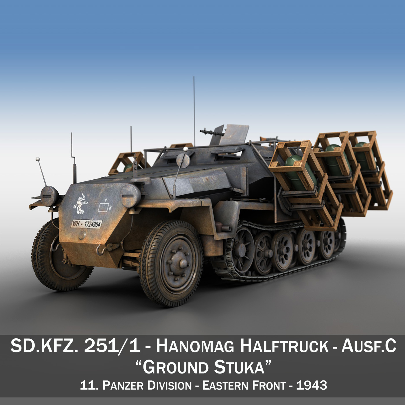 SD.KFZ 251/1 Ausf.C - Ground Stuka - 11PD 3D Model – Buy SD.KFZ 251/1 ...