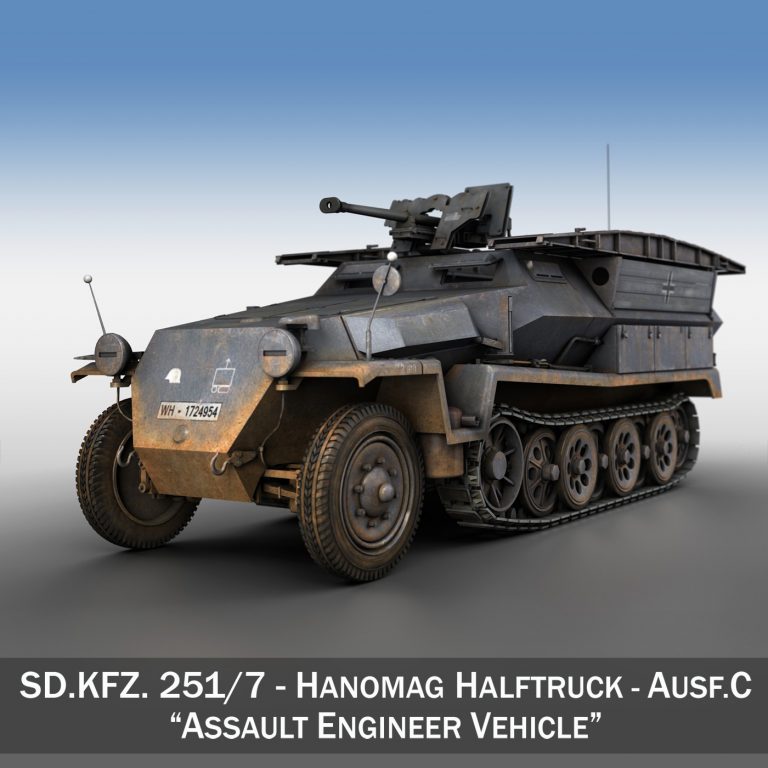 SD.KFZ 251/7 Ausf.C - Pioneer Assault bridge 3D Model - FlatPyramid