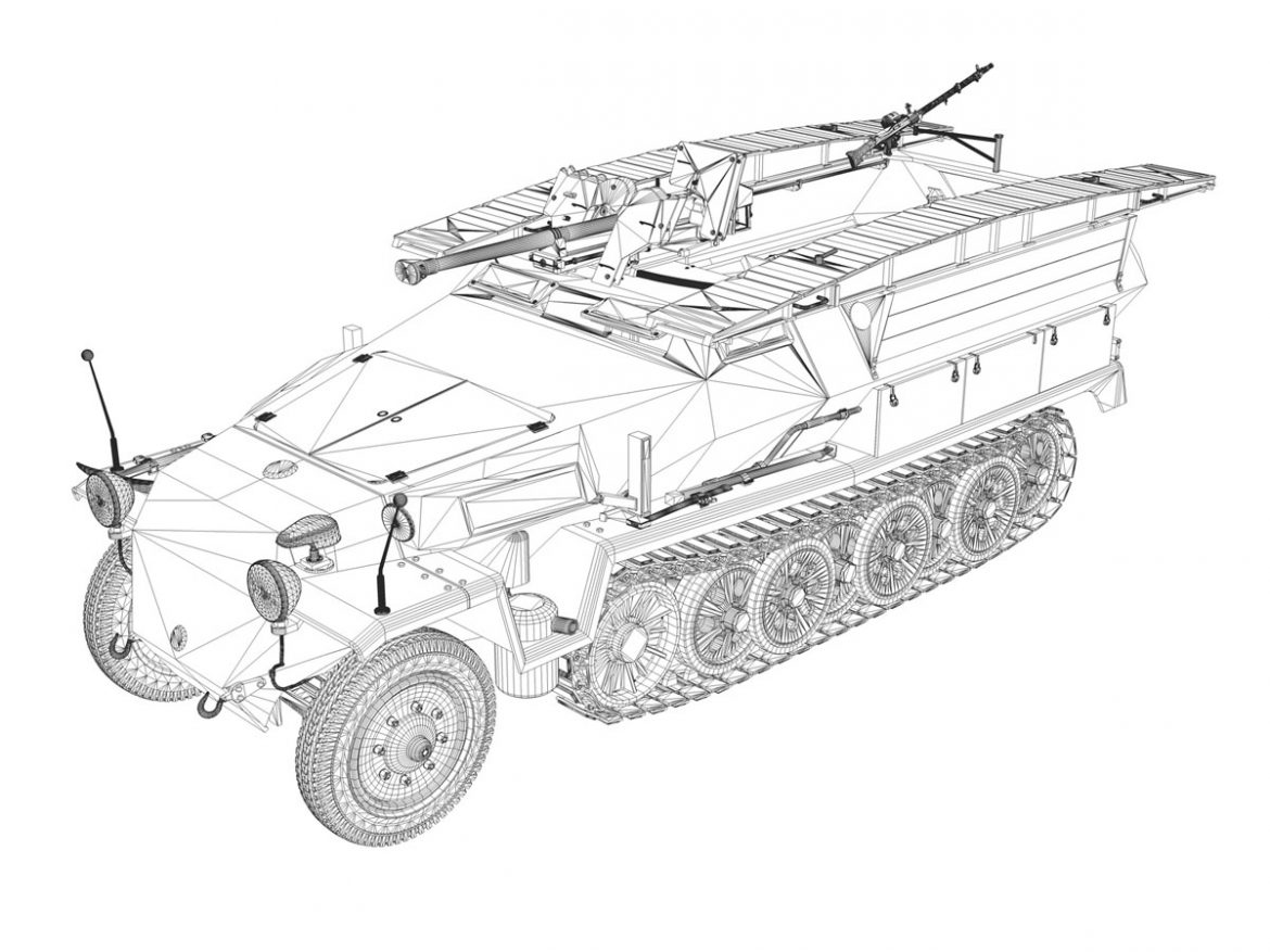 sd.kfz 251/7 ausf.c – pioneer assault bridge 3d model 3ds fbx c4d lwo obj 201528