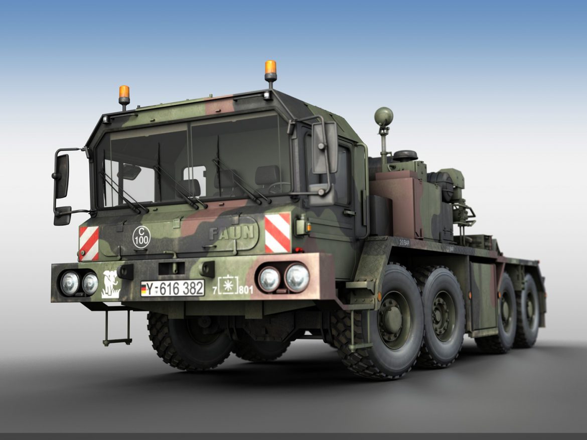 faun stl-56 tank transporter 3d model 3ds fbx c4d lwo obj 201912