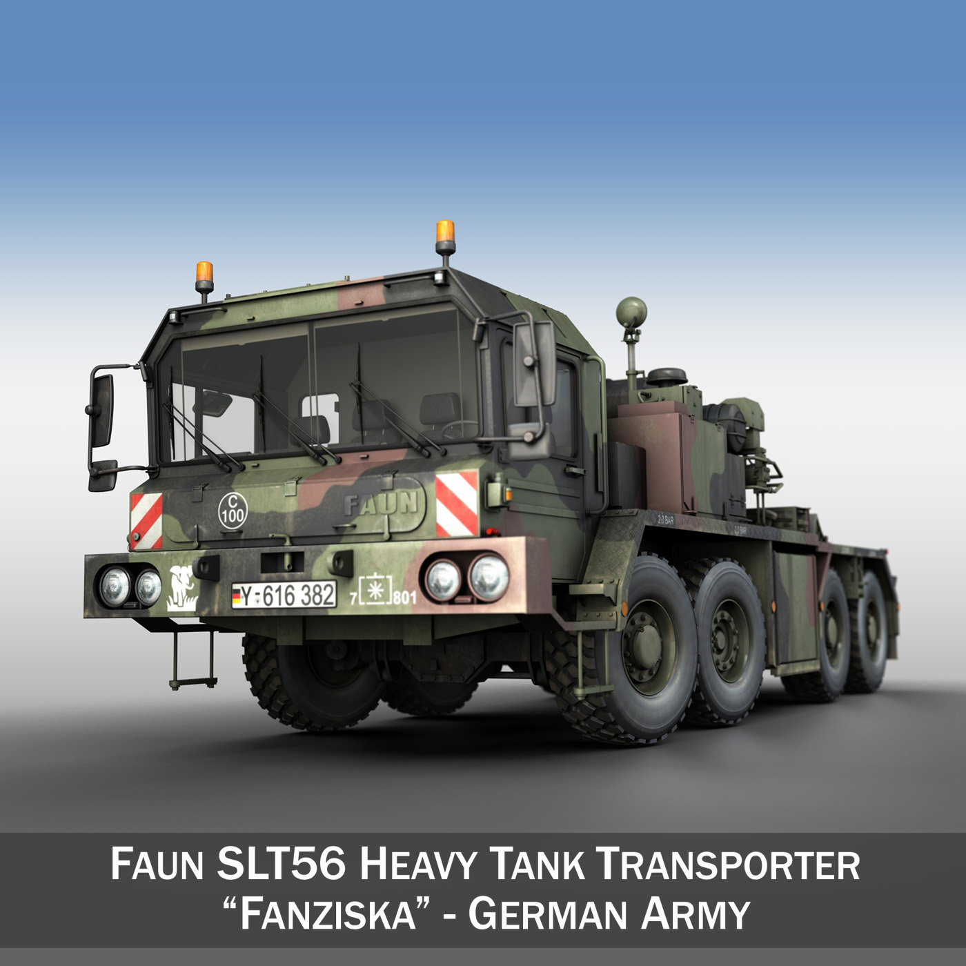 faun stl-56 tank transporter 3d model 3ds fbx c4d lwo obj 201912