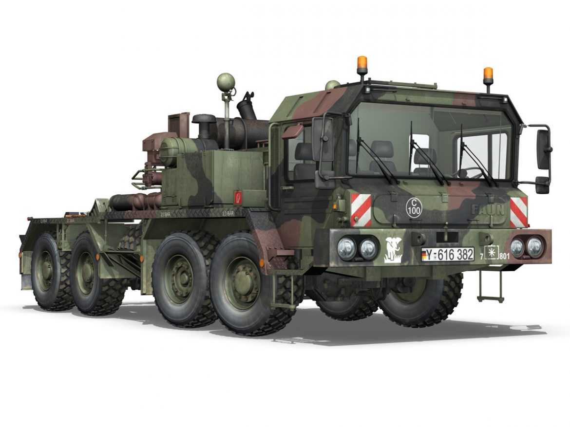 faun stl-56 tank transporter 3d model 3ds fbx c4d lwo obj 201913
