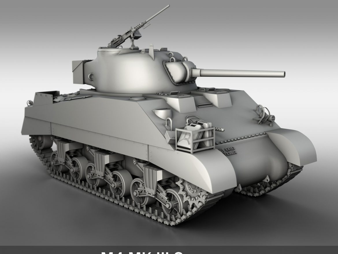 m4 sherman mk iii – british army 3d model 3ds fbx c4d lwo obj 201964