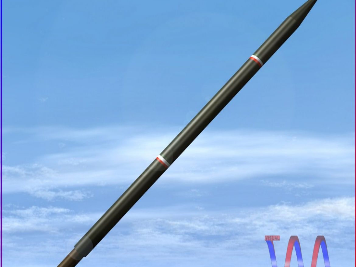 iranian arash rocket 3d model 3ds dxf fbx blend cob dae x  obj 202095