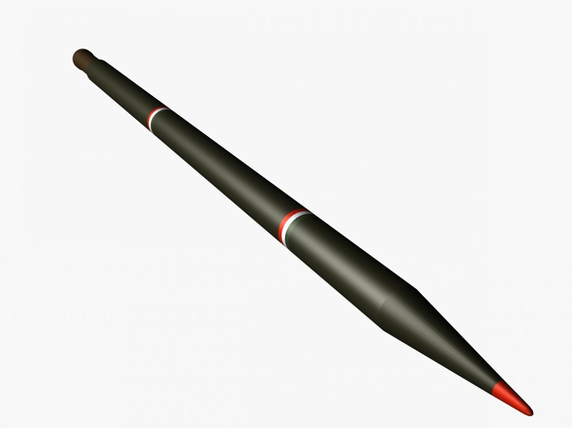 iranian arash rocket 3d model 3ds dxf fbx blend cob dae x  obj 202098
