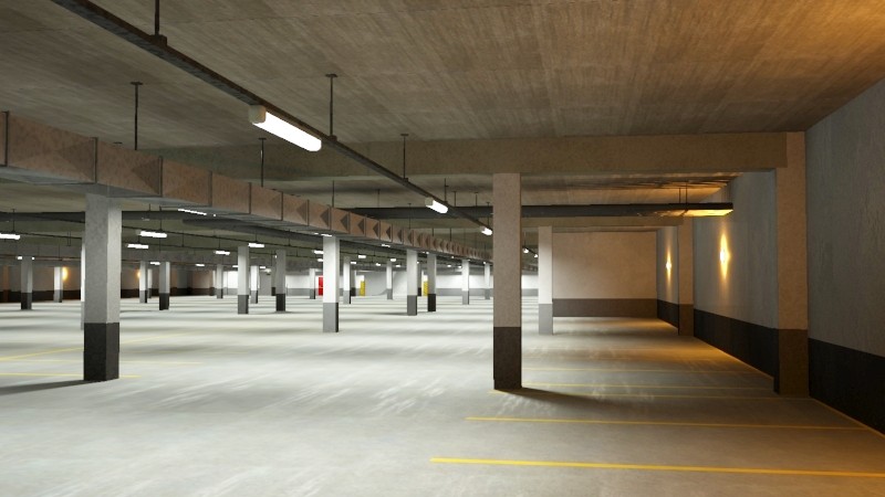Underground Parking Garage 02 3d Model Flatpyramid