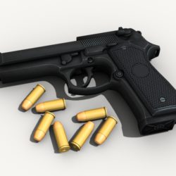 beretta pistol 3d model 3ds max fbx obj 203529