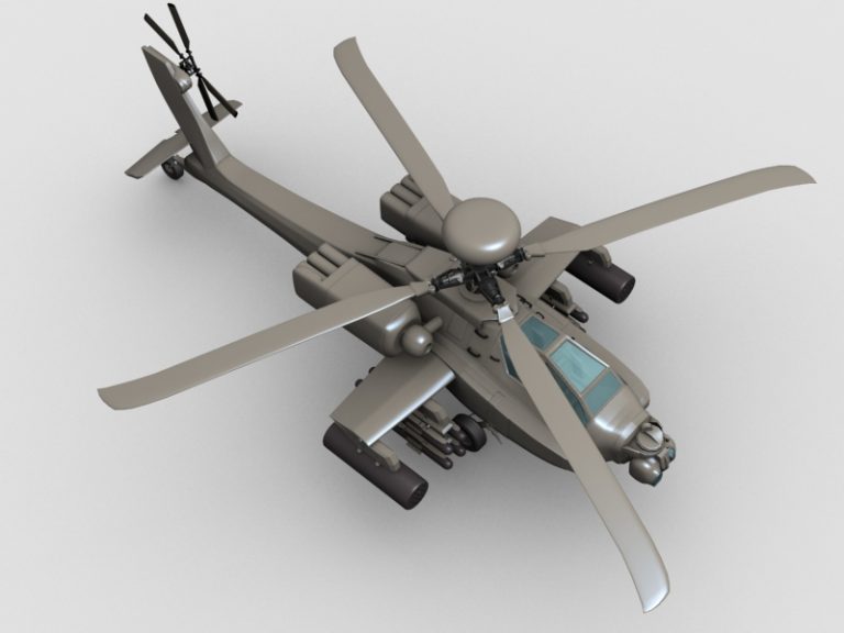 The Boeing Apache Helicopter 3D Model - FlatPyramid