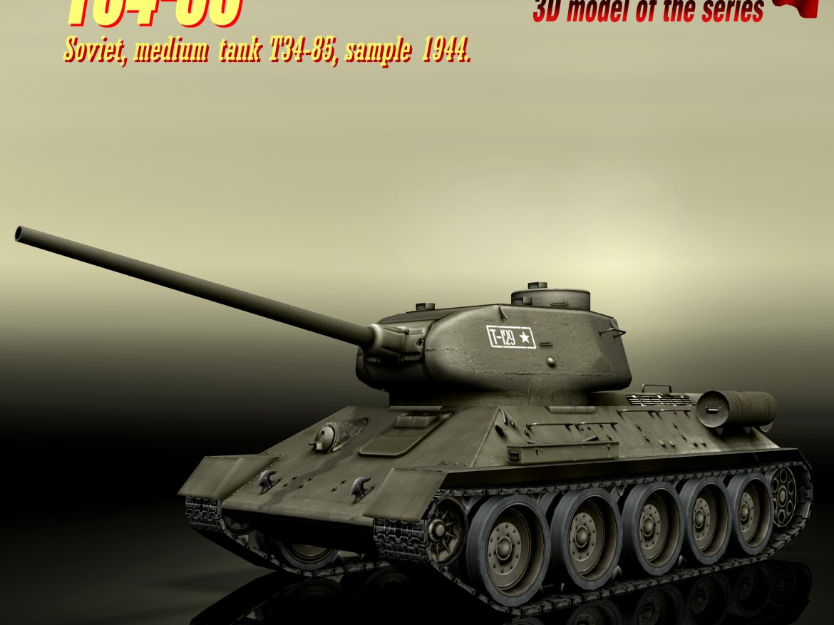 tank t34-85 3d model 3ds max fbx other 203834