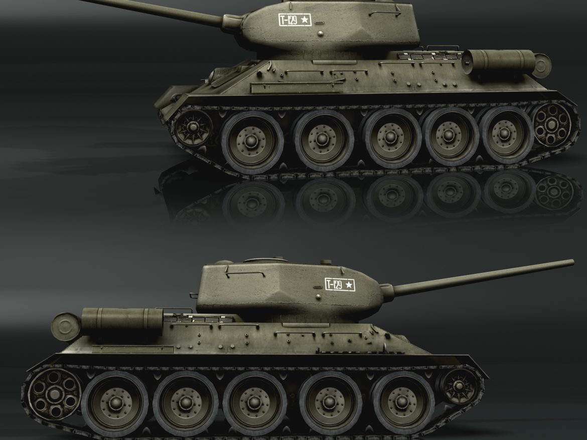 tank t34-85 3d model 3ds max fbx other 203836