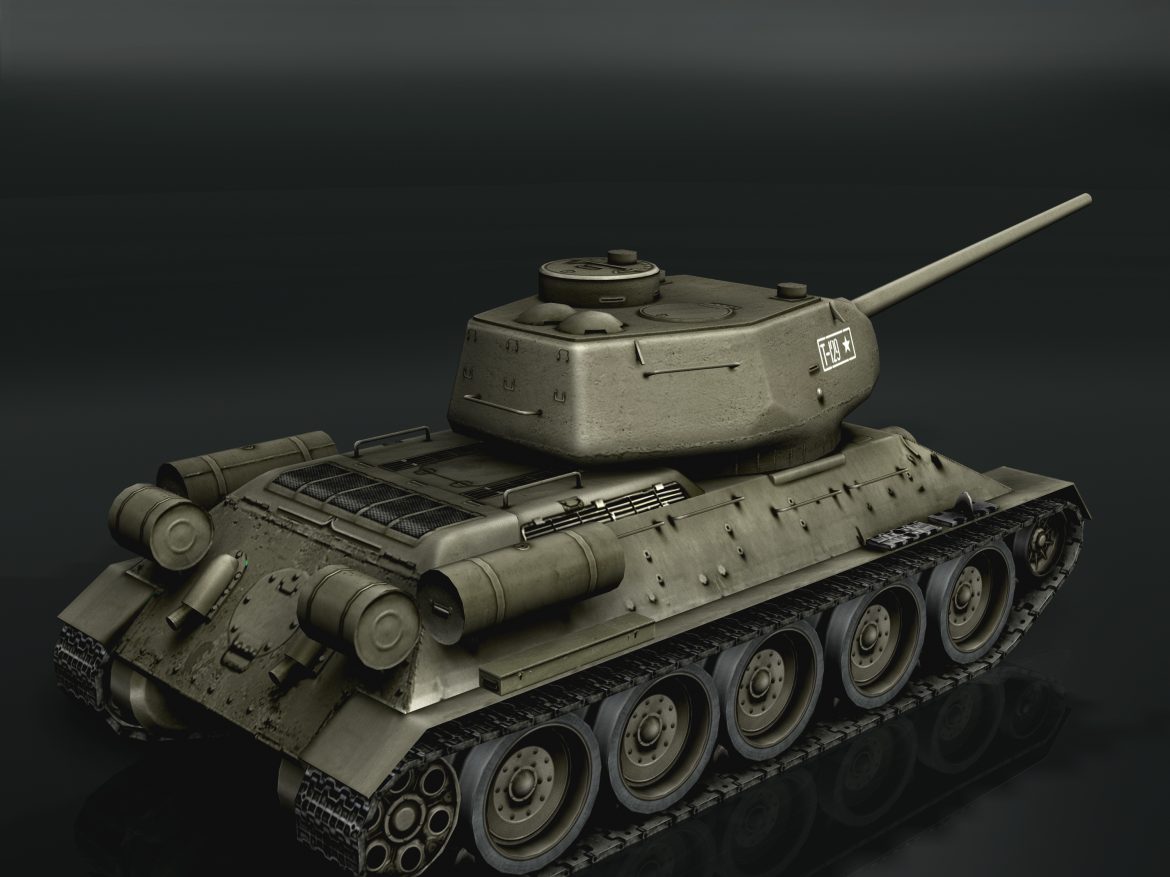 tank t34-85 3d model 3ds max fbx other 203837