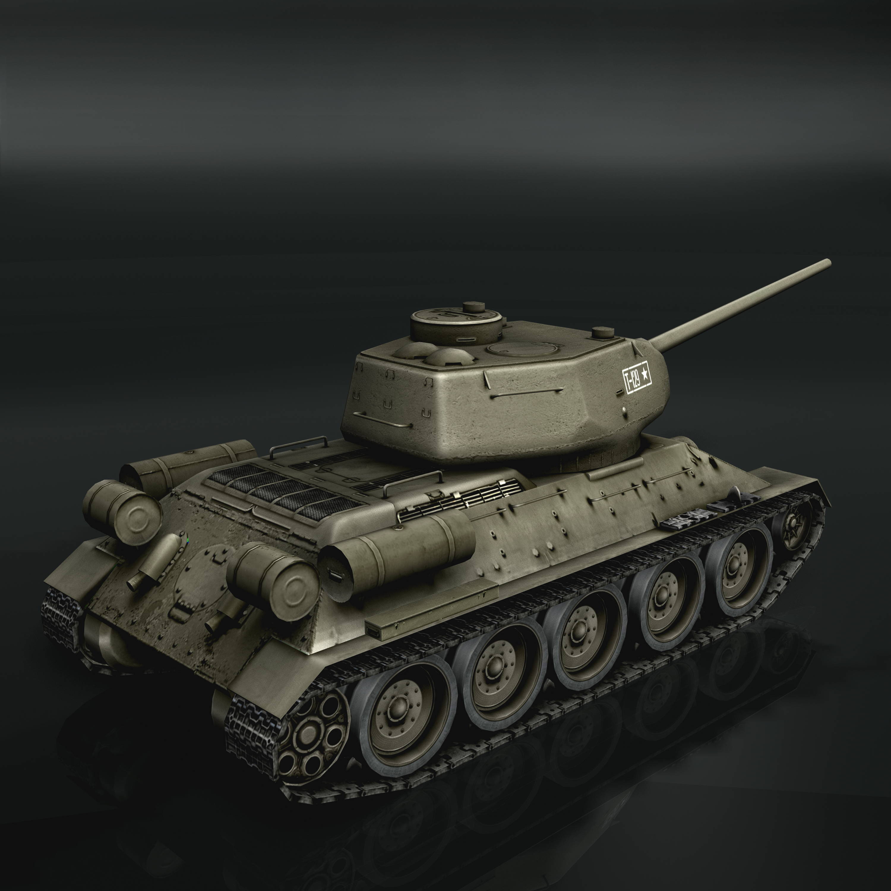 Tank T3485 3D Model FlatPyramid
