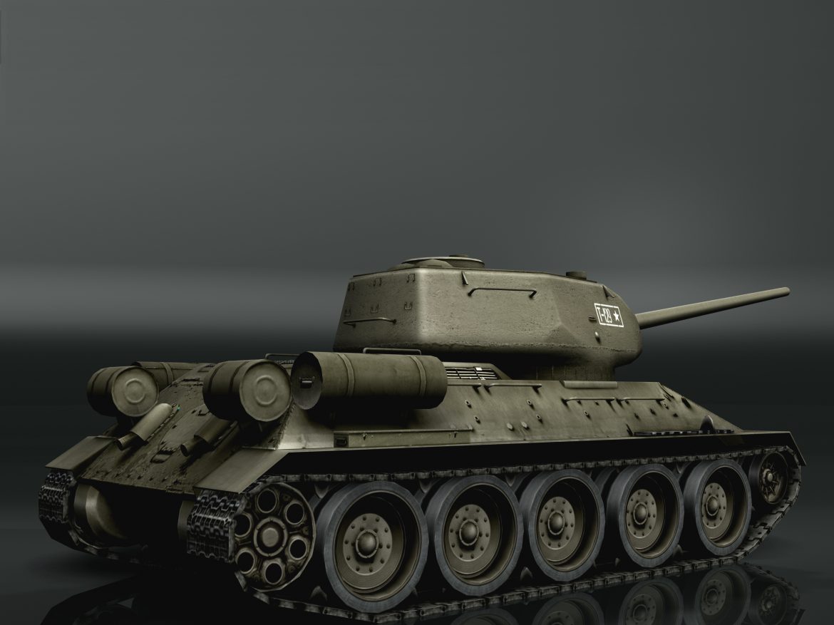 tank t34-85 3d model 3ds max fbx other 203840