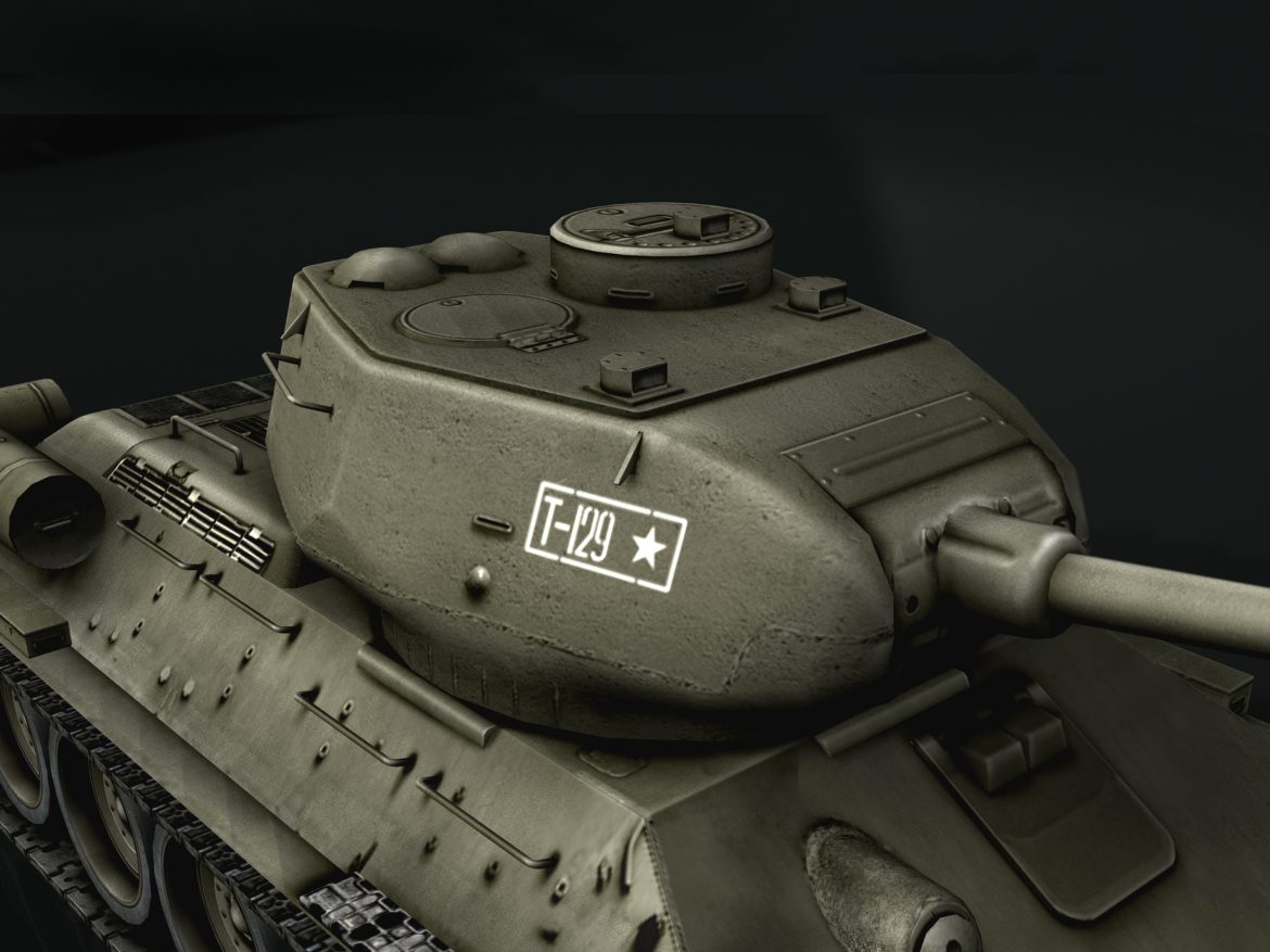 tank t34-85 3d model 3ds max fbx other 203841