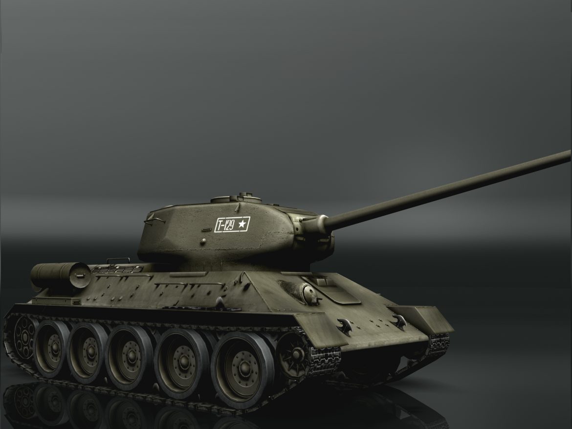 tank t34-85 3d model 3ds max fbx other 203842