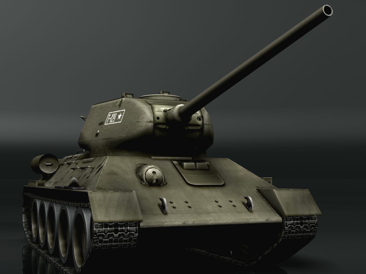 tank t34-85 3d model 3ds max fbx other 203843
