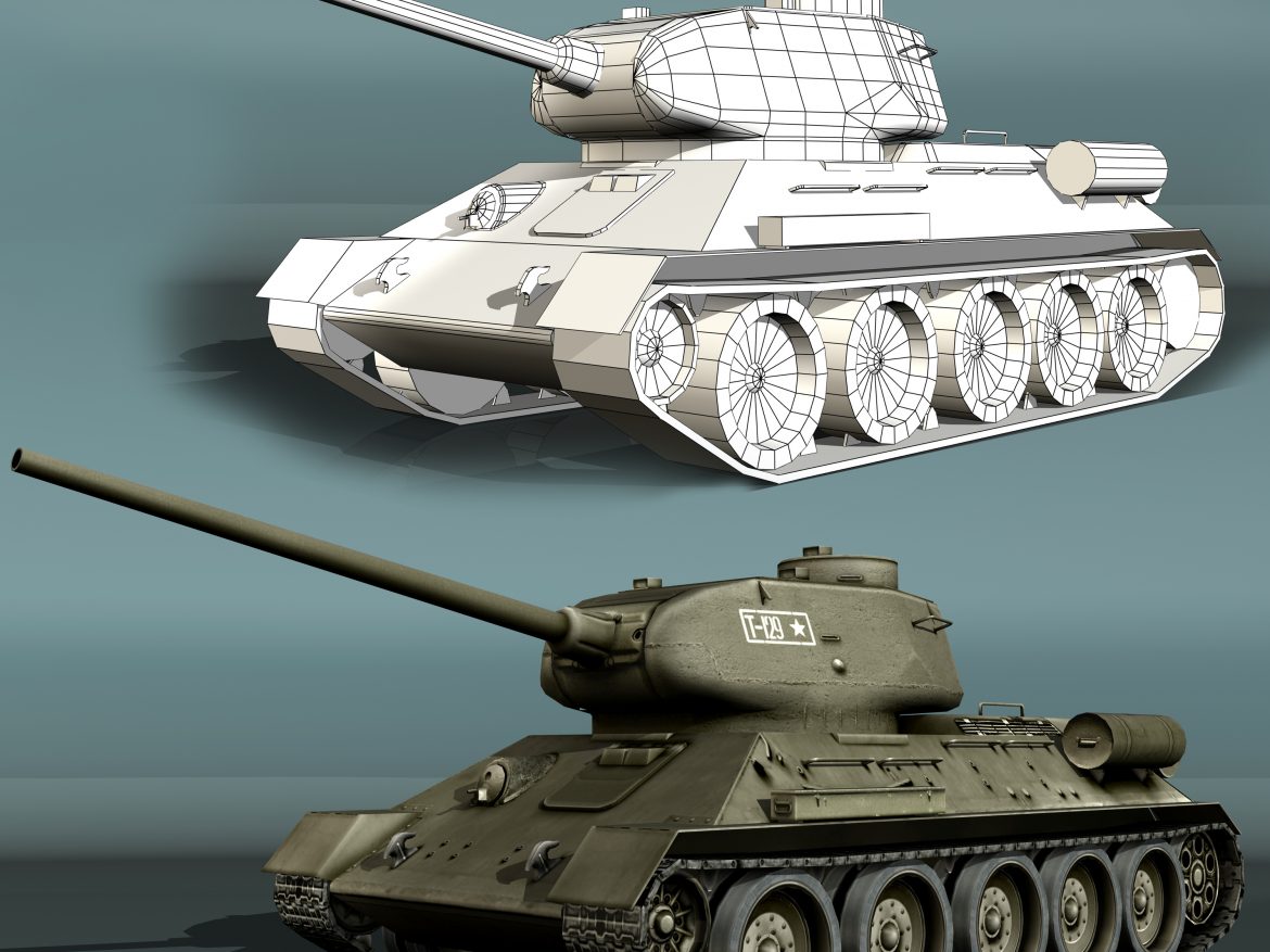 tank t34-85 3d model 3ds max fbx other 203844