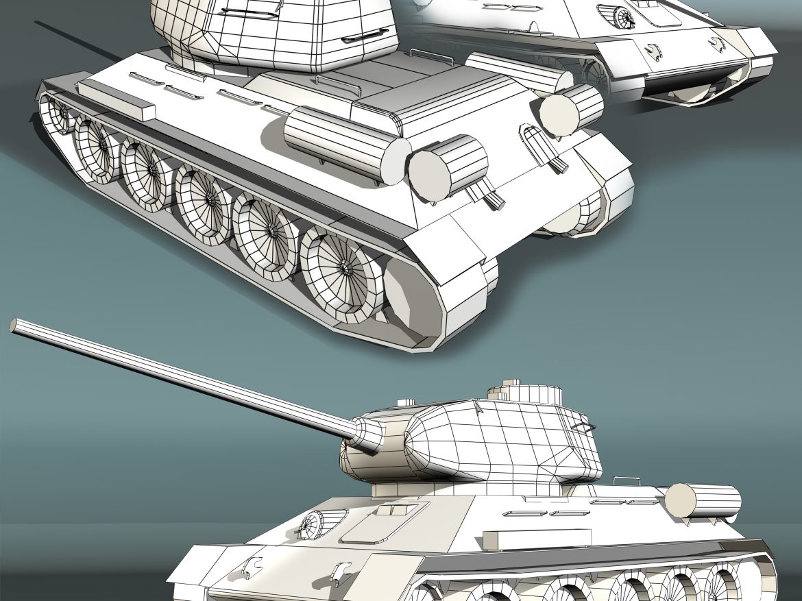tank t34-85 3d model 3ds max fbx other 203845