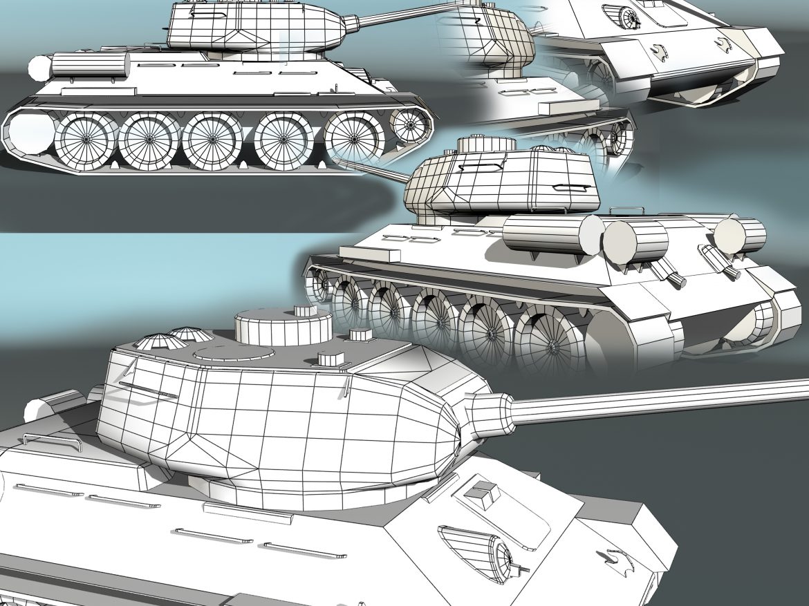 tank t34-85 3d model 3ds max fbx other 203846