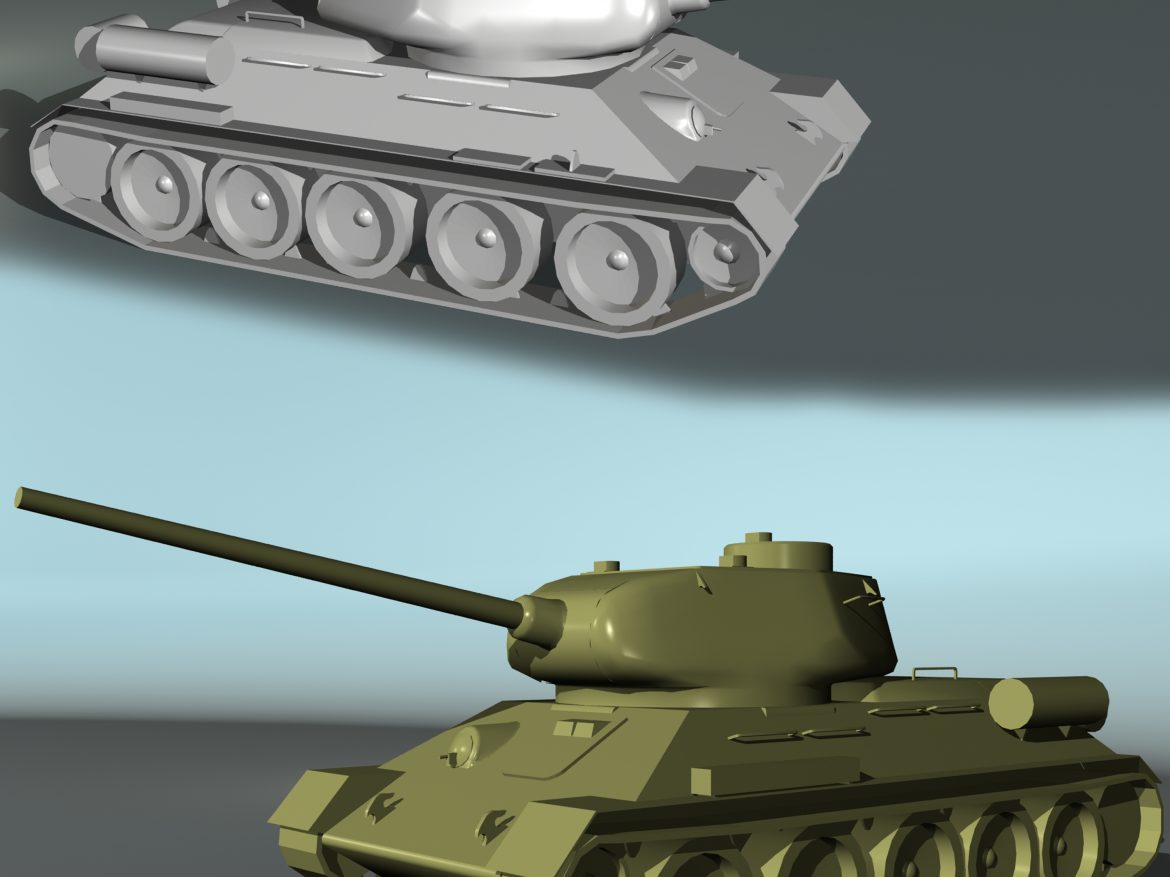tank t34-85 3d model 3ds max fbx other 203847
