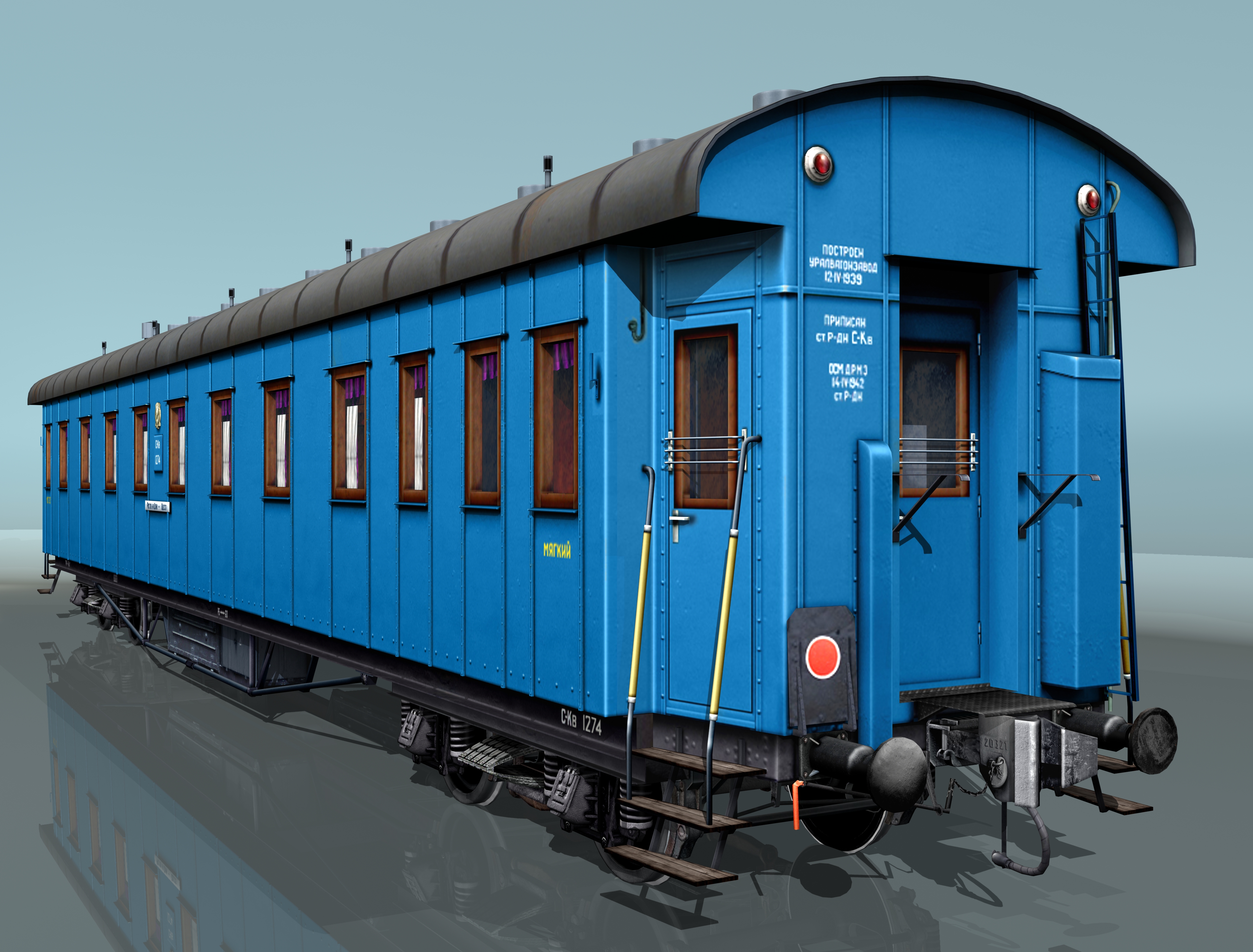 Passenger rail car 3D Model Buy Passenger rail car 3D Model FlatPyramid