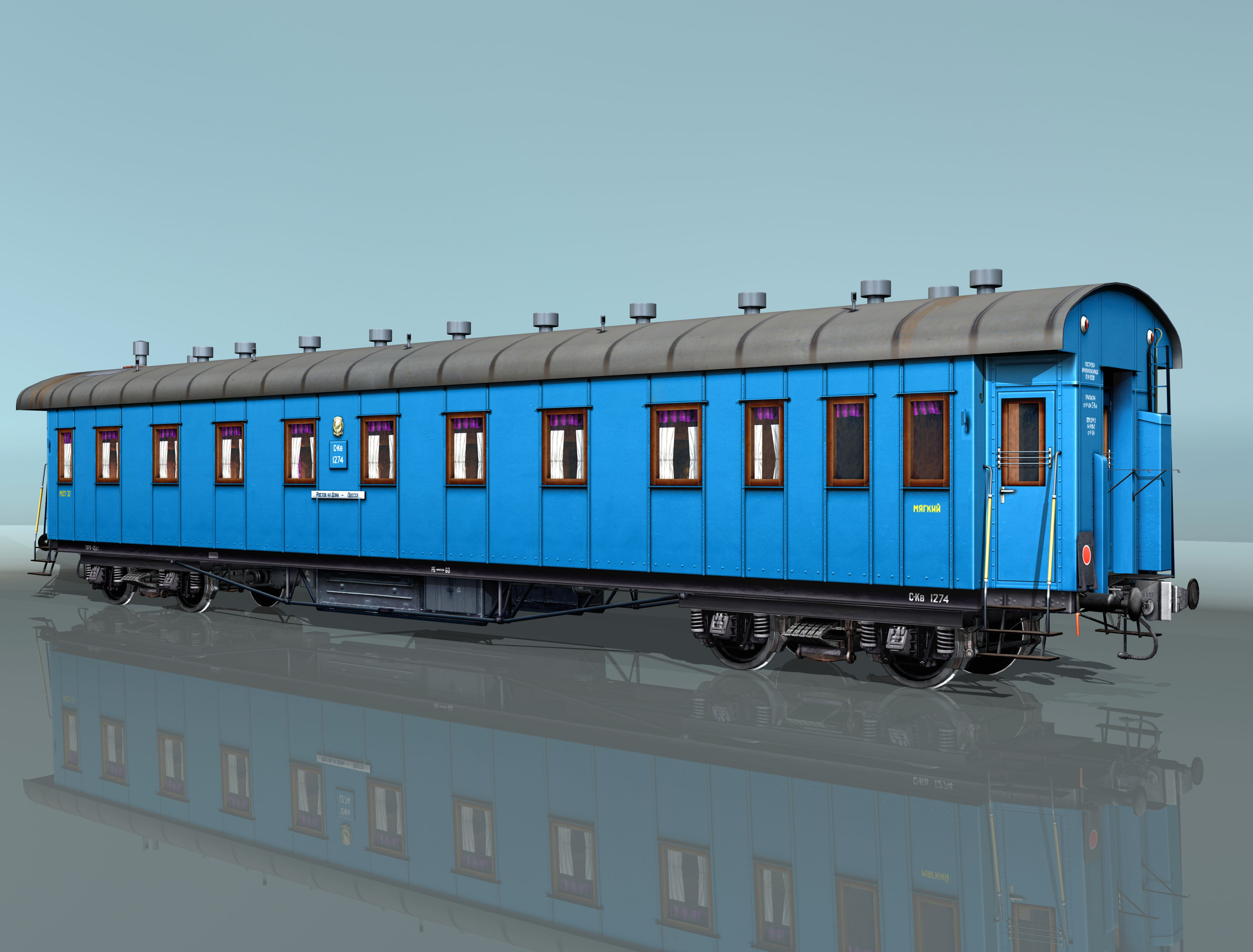 Passenger rail car 3D Model â€