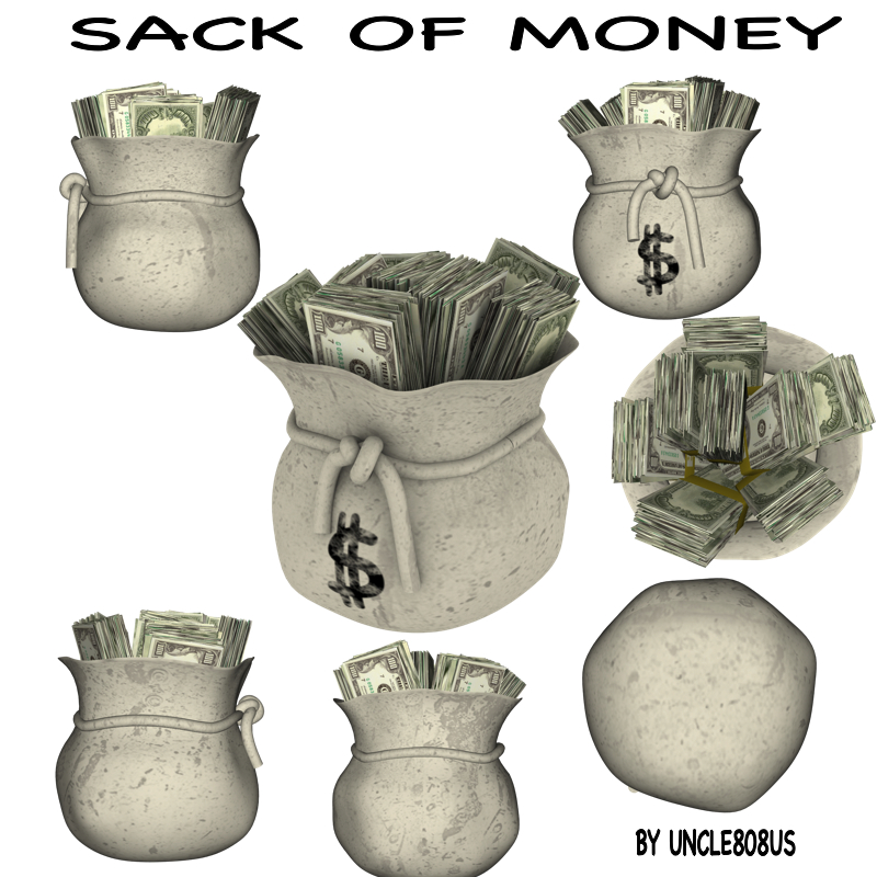 sack of money 3d model obj 203867