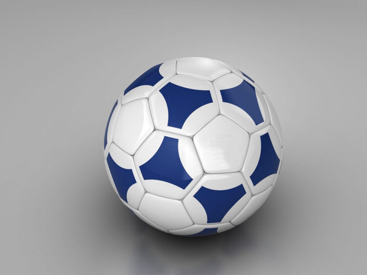 soccerball blue white 3d model 3ds max fbx c4d ma mb obj 203983